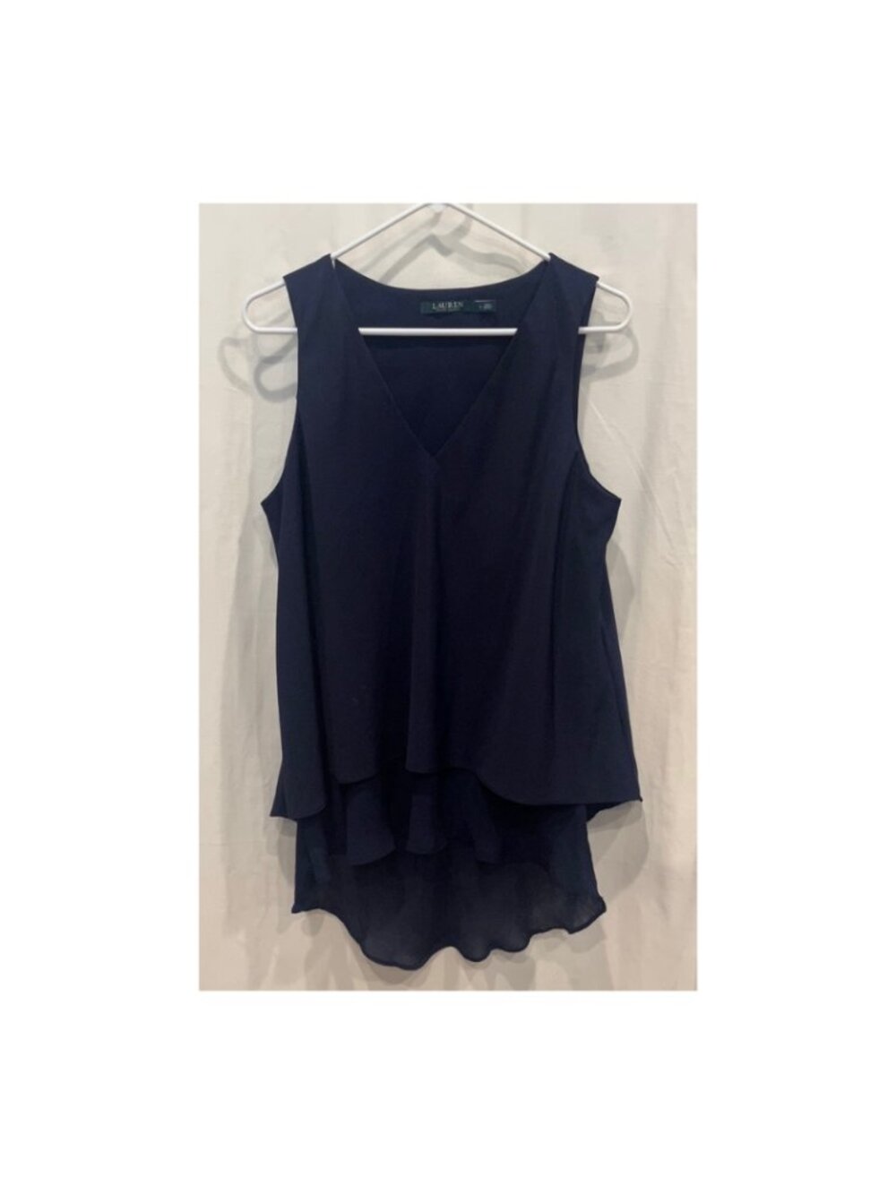 Lauren Ralph Lauren Navy Blue Sleeveless Blouse